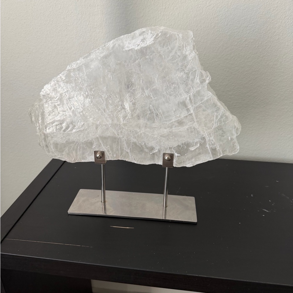 Selenite rock on stand